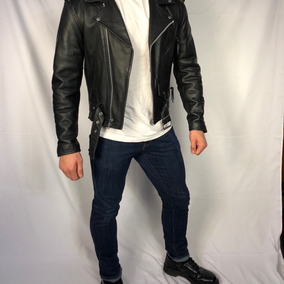 First genuine leather biker jacket. black, size 36 - Picture 8 of 8